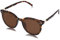 SOJOS Klassisch Retro Runde Sonnenbrille Damen Herren Groß Brille SJ2067 mit Demi Rahmen/Braun Linse