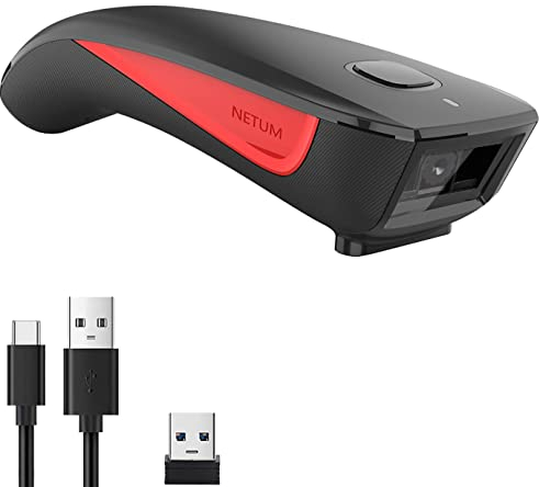 NETUM C990 Bluetooth 2D QR Barcode Scanner Wireless kompatibel mit kleine Tasche USB 1D 2D QR Code Scanner für Inventar, Barcode Bildleser für Tablet iPhone iPad Android iOS PC POS