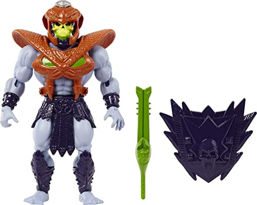 Masters del Universo MOTU Skeletor con armadura serpiente Figura de acción con accesorios, juguete +6 años (Mattel HKM68)