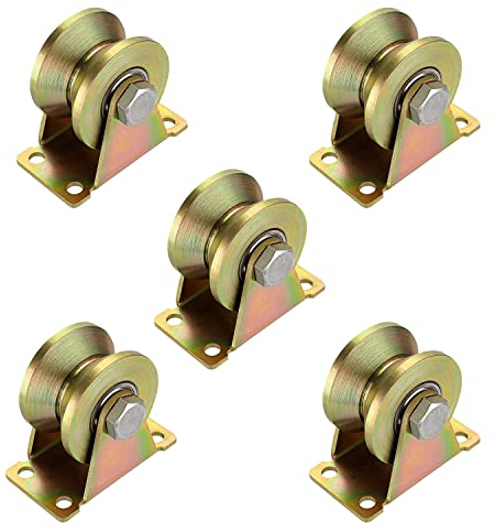 Umlenkrollen für Seile, 5 Stück V Nut Rollenrad,V Nut Umlenkrolle für Zugseile, Rollläden, Wäscheleinen, Schienen, 30mm