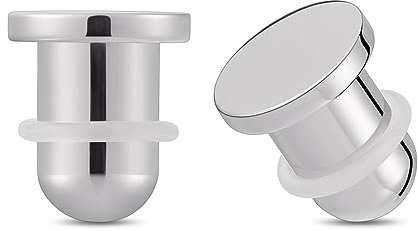 Longbeauty 1 Paar G23 Titan Ohr Plugs Dehnstäbe Dehnset Dehnungsstäbe Ohr Tunnel 3mm-10mm Silber Expander Punkstil, 5MM