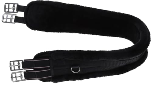 Covalliero Sattelgurt mit Webpelz schwarz, 120 cm