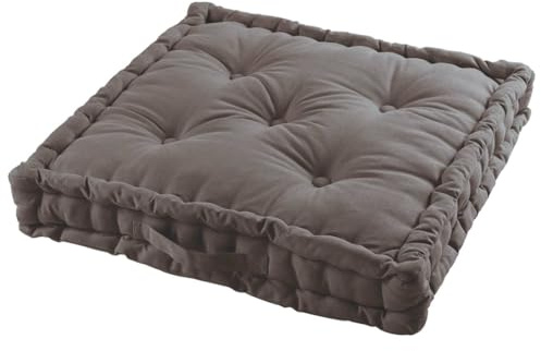 Acomoda Textil – Cojín de Suelo Acolchado con Asa de Transporte. Cojines para Palets, Banco, Silla y Suelo, Asiento Cómodo Decorativo para Interior y Exterior. (Gris Oscuro, 45x45cm, 1 Unidad)