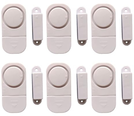 6 uppsättningar/paket utan stöldskydd lägenhetsvarning dörrlarm utan fönster säkerhetslarm för magnetisk sensorsäkerhet DIY