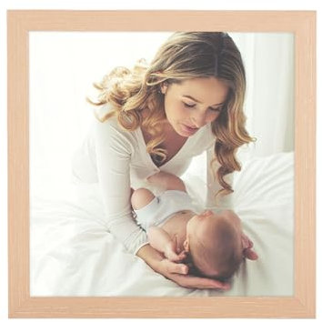 JDZIVTOP Cornice portafoto in legno naturale rustico, 15,2 x 15,2 cm, per foto, ritratti, poster, da appendere alla parete, da tavolo, orizzontale/verticale, ideale come regalo