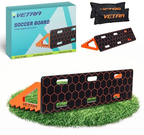 VETRA Soccer Rebounder Board - Heavy Duty Portable Soccer Wall & Passing Board with Sandbags - Indoor & Outdoor Soccer Training Equipment & Summer Solo Practice, Ball Control & Shooting