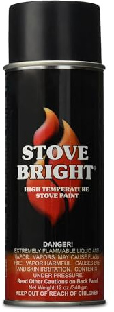 Stove Bright High Temp Paint - Charcoal | Heat Resistant Spray for Wood Stove BBQ Grill Fireplace Engine | Satin Finish | Rust Resistant Metal Coating | Withstands 1200°F | Primer Friendly