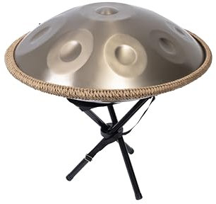 Sarospan Handpan Drum - 22 Zoll 9 Noten D Kurd 440Hz - Hand Tuning Handpan - Includes Soft Bag, Mallets, Stand, Note Stickers, Cleaning Cloth - Artist Performance Video