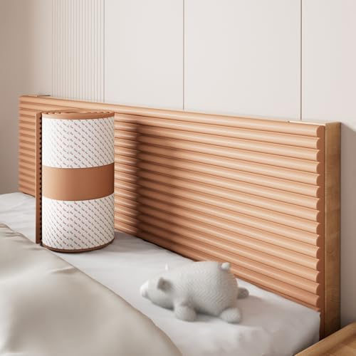 Anti-Collision Wall Padding, Upholstered Wall Panels Self-Adhesive, DIY Peel and Stick on Headboard Panels, Decorative Walls Panels, for Bedroom, Tatami Khaki 30x200cm/11.8x78.7in
