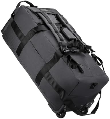 Borsone da Viaggio con Ruote Borsa da viaggio con ruote, borsa porta abiti rotelle, grande valigia portatile for la notte, zaino for spiaggia, d'affari, campeggio, portaoggetti(Gray)