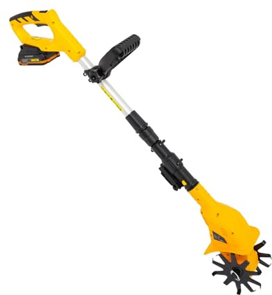 Motozappa - Zappa elettrica a batteria, 250 giri/min, profondità di taglio, 25 cm, mini fresa da giardino, con batteria per prato, yard, coltivazione del terreno
