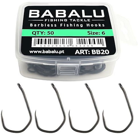 Hameçons de Pêche sans Ardillon BB20 50 Pièces en Acier à Haute Teneur en Carbone (#4)