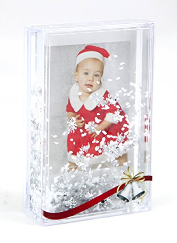 Unbekannt Xmas Small Schneekugel 6x9,3 cm Bilderrahmen Fotokugel Glitzer Kugel Snow Globe