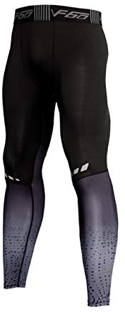 Muscle Alive Herren Yoga Kompressionsunterwäsche Leggings Strumpfhose Trainieren Hosen Fitnesshose Grundschicht Kühl trocknen Schwarz Grau L