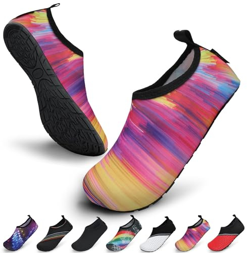 SAGUARO Escarpines Hombre Mujer para Buceo Snorkel Surf Natación Piscina Vela Mares Rocas Río Zapatos para Agua Calzado Playa Zapatillas Deportes Acuáticos(Multicolore, 40/41 EU)