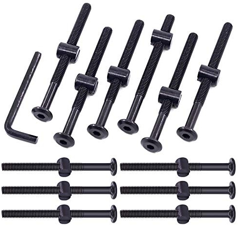 Sweet 25 pezzi M6 × 80 mm presepe hardware viti, testa esagonale tappo culla bullone e barilotto dadi con 1 x chiave a brugola perfetta per mobili, culle