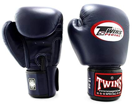 TWINS Boxhandschuhe, Leder, blau, Muay Thai, Leather Boxing Gloves, MMA Size 16 Oz