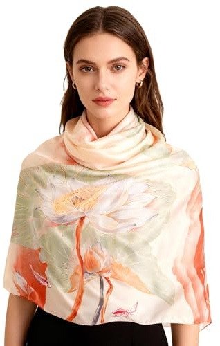 Sciarpa 100% Seta per Donna Colore sfumato, Scialle di eleganti ed Moda Dona alla signora un regalo molto buono