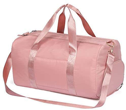 MABROUC Duffle Bag für Frauen Sport Duffel Bag für Gym mit Nassfach & Schuhfach, Übernachtung Weekender Reisetasche, 0 Rosa, medium, Sporttasche