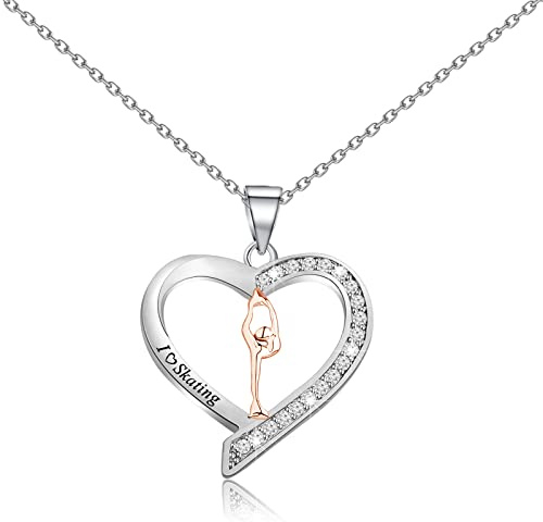 Collana per Pattinaggio Artistico, Regalo per Ragazze Amanti del Pattinaggio, Gioielli da Pattinaggio, Idea Regalo per Amanti del Pattinaggio su Ghiaccio, Idea Regalo per Amanti del Pattinaggio