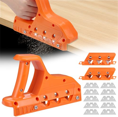 Fentar Rabot Placo avec Lames 45° et 60°, Robuste Plaque de Plâtre Coupeur Polyvalent, Plaquiste Manuel avec 10 Lames de Rechange