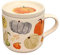 Puckator Ensemble tasse en porcelaine et dessous de verre/couvercle - Citrouille - The, petit déjeuner, café