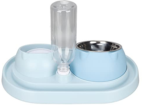 Tazón de Comida de Hurón, Tazones para Gatos para Gatos Interiores Alimentos para y Dispensador de Agua Set de Doble Elevado Tazón de Lento de Agua Potable para Perros Pequeños Gats Gatitos Gatitos