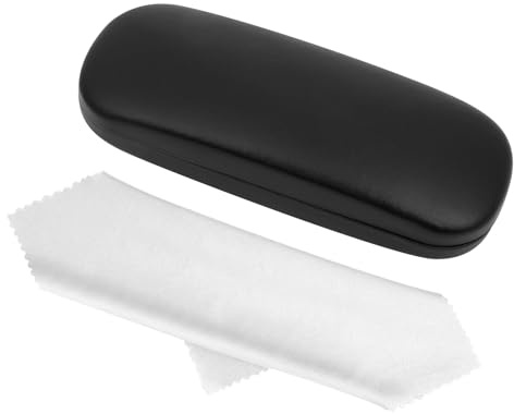 DiULi Funda Gafas Rigida, 1 Caja para Guardar Gafas, Caja de Almacenamiento Portátil, Estuche Anteojos Rigido con con Paño de Limpieza, Funda de Lentes de Sol para Mujeres y Hombres (Negro-1pc)