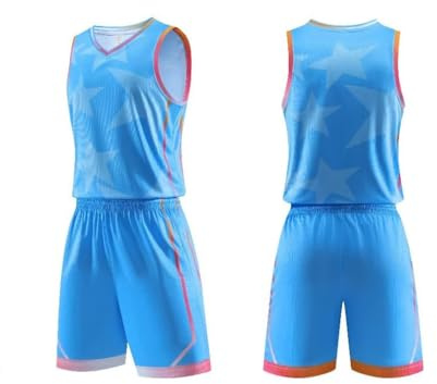 Ungdom Barn Basketboll Jersey Västar Kit Träning Shirt Top och Shorts Set Present för pojkar Grill