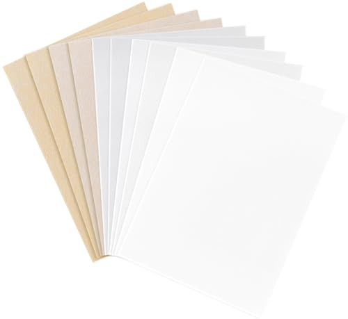 10 unidades de fieltro para manualidades, color beige y blanco, tamaño A4, 20 x 30 cm, hojas de fieltro de 1 mm de grosor para manualidades, grandes láminas de fieltro de tela no tejida, tela de