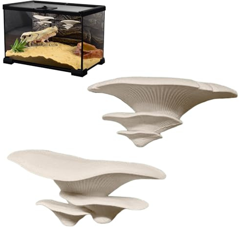 Terrarium reptiler dekoration - 3D-självhäftande terrarietillbehör - 2 stycken konstgjorda grodhemprydnader - för grodor ödlor ormar kameleoner spindel eremitkrabba