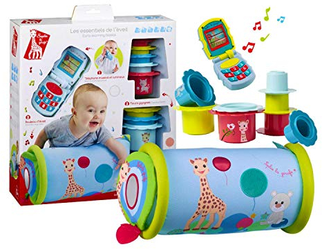 Sophie la Girafe – Essentials für das frühe Lernen – Lernspielzeug – Komplettset – Entwickelt die Sinne des Babys – Hören, Berühren, Riechen, Sehen und Schmecken