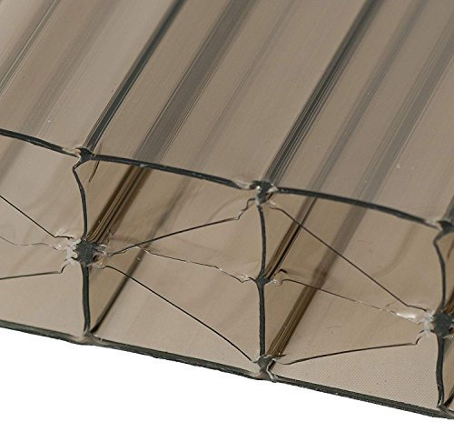 Bronze, 2.1 x 2.5m (Width x Length) 35mm Multiwall Polycarbonate Sheets Poly Plastic Roof Panel for Lean-to Canopy Conservatory