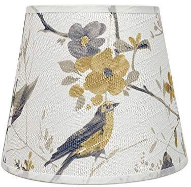 DULEE Top 7 x Altura 8 x Bottom 12 inches E27 Holder Pantalla de Lámpara Tulipa Plisada Para Lámpara Pantalla de Lámpara de Mesa,Bird