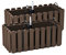 PAFEN 2X Blumenkasten Blumentopf mit Halterungen – 38 x 18 x 16,2 cm - Pflanztopf Bewässerungssystem Balkonkasten Pflanzkästen, Braun