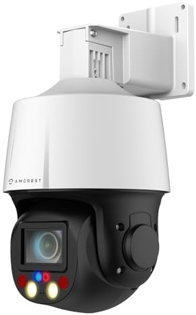 Amcrest 4MP Outdoor PTZ POE + AI IP Camera Pan Tilt Zoom (Optical 5X Motorized) Security Speed Dome, Human and Vehicle Detection, IVS, Face Detection, Auto Tracking, POE+ (802.3at) IP4M-1098EW-AI