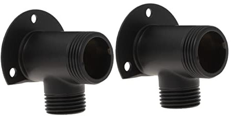 DOITOOL Faucet Wall Elbow 2pcs Connector Hose Wall Faucet in-Wall Valve to Accessory Mixer Surface Home Bathroom Installation Kit Elbow Black Shower Mount Water Outlet