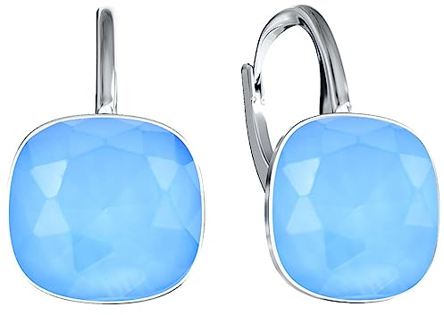 MŚ 1997 MENNICA ŚWIDNICKA Hängende Ohrringe 925 Silber mit Marken Kristall Zirkonia - Damen Schmuck Echt Silberne Hänge Ohrhanger Ideal Geschenge (Heaven Blue)
