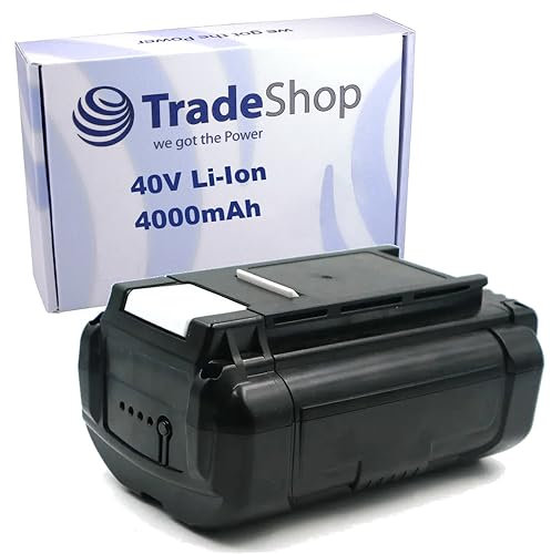 Trade-Shop Li-Ion Akku 36V/40V / 4000mAh kompatibel mit Ryobi 40-Volt Brushless Lithium-Ion Cordless Electric Lawn Mower, 40V Backpack Blower, 625 CFM