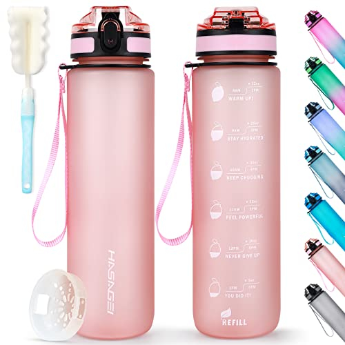 HASAGEI Sports Trinkflasche 1L Wasserflasche BPA Frei Tritan Sportflasche mit Verschlussdeckel und auslaufsicher, für Fitnessstudio,Schule,Radfahren,Outdoor,Sport,Fitness und Büro