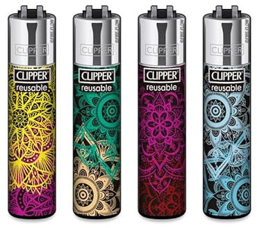 Sunmondo Clipper Feuerzeug 4er Set: (Pattern Mandala)