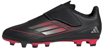 adidas Unisex – Barn F50 CLUB hook and loop football boots FG/MG Kids, core black/iron met./lucid red, 34 EU