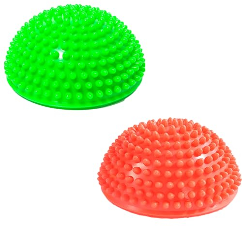Qiwenr 2 Igelbälle, Acupoint Massage Ball set, Igelball Massageball Igelbälle, Massageball Igelball für & Erwachsene Fördert Koordination und Balance Fitness Training(Grün+Orange)