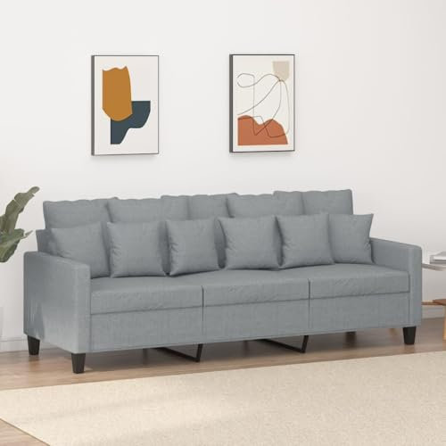 Homgoday 3-sitsig soffa, soffa, modern gästsoffa, relaxsoffa, loungesoffa, relaxsoffa, bäddsoffa, dubbelsoffa, sittmöbler för vardagsrum, sovrum, ljusgrå, 180 cm tyg