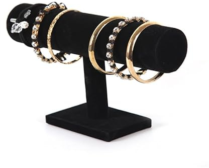 Aisoway Armbandhalter, Armband Organizer, Ausstellungsständer, Samt T-förmiger Ständer, zur Aufbewahrung von Schmuckarmbändern, Uhrenketten (schwarz)