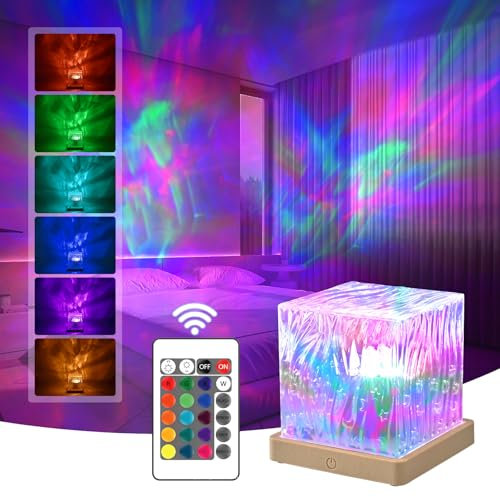Shenjia Nordlicht Projektor: Sternenhimmel mit 16 Farben, 3D-Hologramm für Polarlicht als Dekorative Zimmerlampe für Kinder