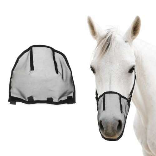 Supvox Mosquitera transpirable para caballos (tamaño L: 25 x 15 cm), protección eficaz contra insectos y polen con fácil
