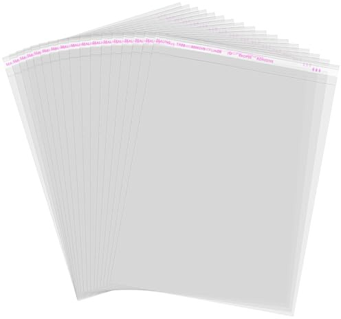 Cellophane Bags Pack of 100, 4 x 6 Inch Small Clear Cellophane Sweet Cookie Bags, Food Safe, Seal Clear Self-Adhesive OPP Display Sealable Bags for Cookies, Sweets, Envelopes, Gifts, Cards, Pictures