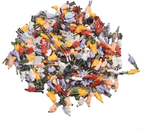 Entgoinggo Figuras pintadas de trenes, gente modelo, modelos de personas realistas a escala 1:87 para estaciones de tren y dioramas, modelo de simulación gente colorida (100 piezas)