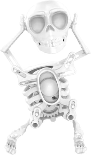 YTDZR Jouet de crâne 3D Dansant et oscillant, Jouet Squelette Dansant avec mécanisme d'horlogerie oscillante, Figurines d'action de crâne d'horlogerie Amusantes for soulager Le Stress.(1pcs(B))